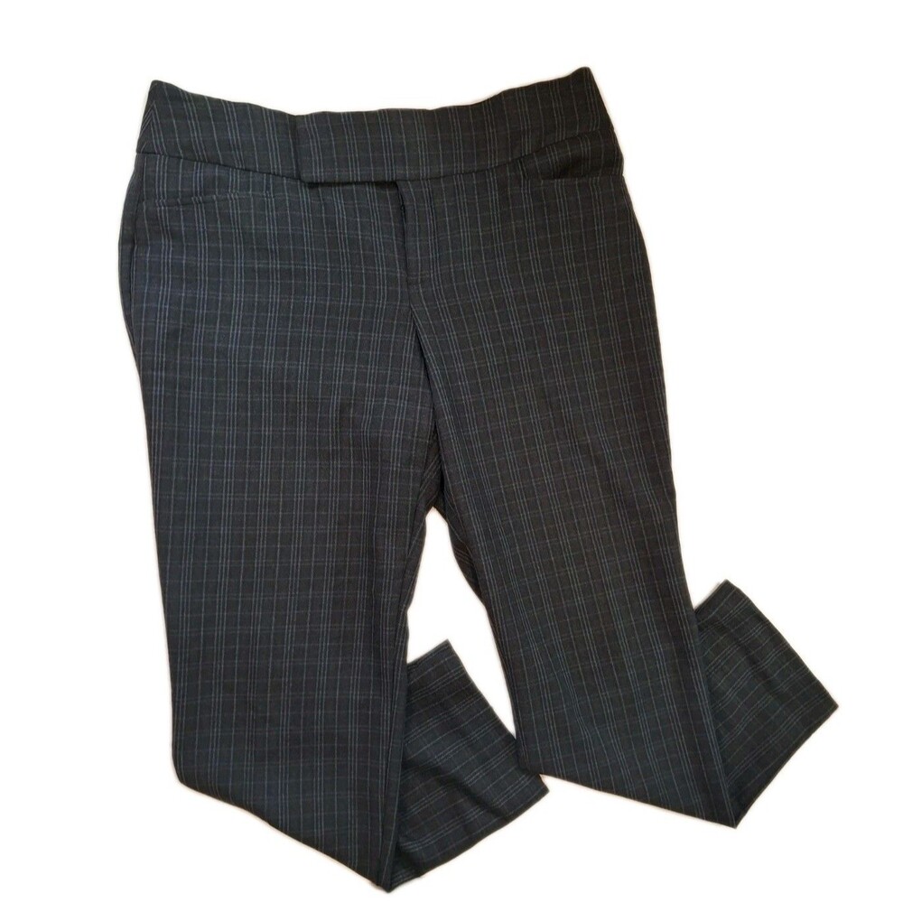 Alyx Limited Magic Waist Straight Leg Grey Plaid Dress Pants Size 12